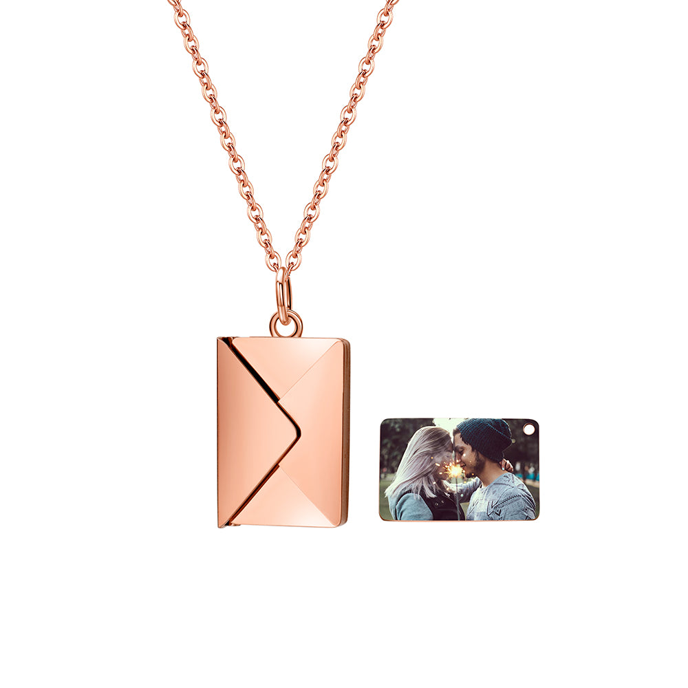 Personalized Envelope Photo Necklace