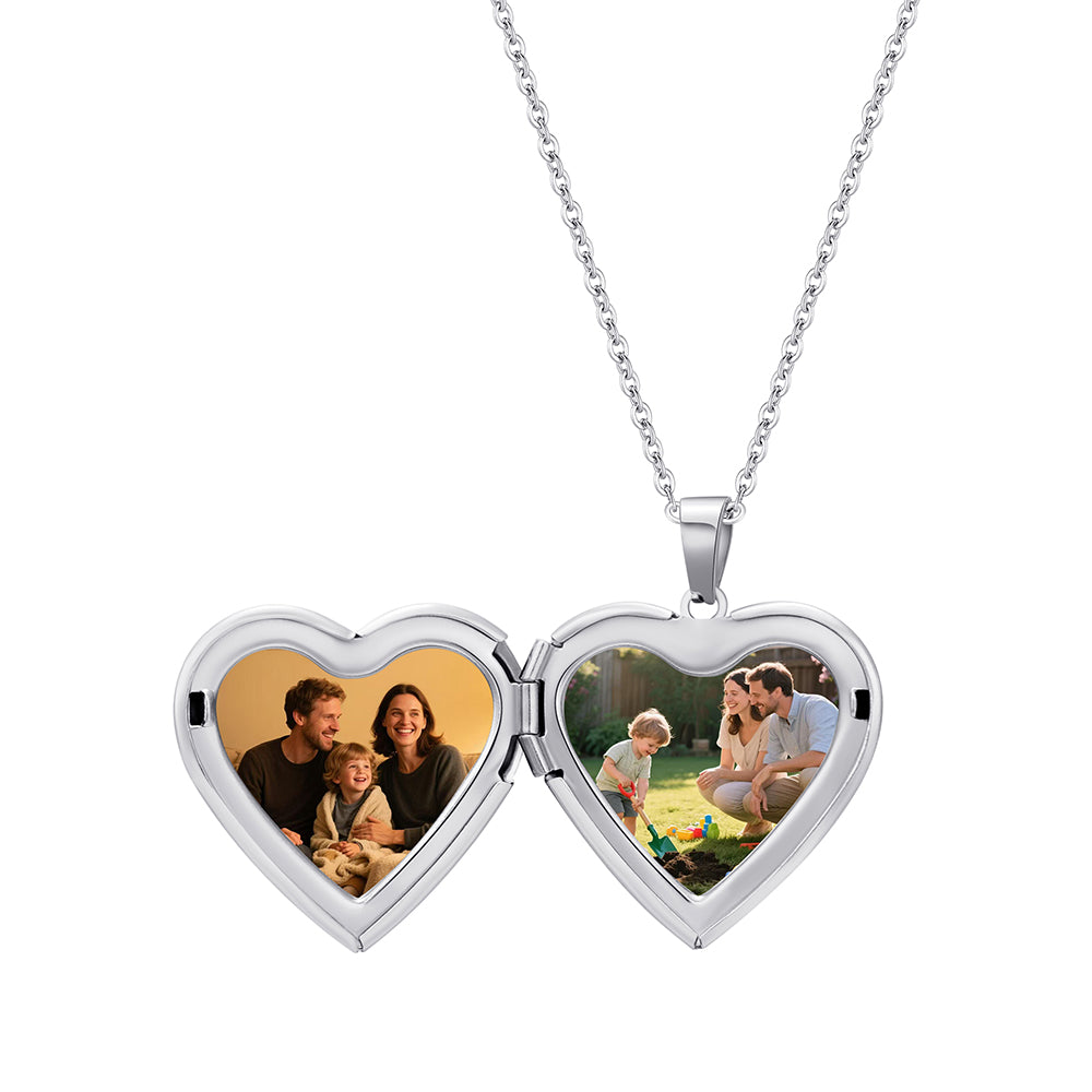 Personalized Heart Photo & Name Necklace