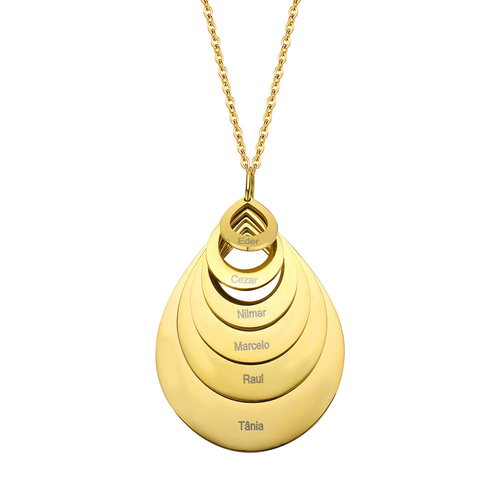Personalized Layered Teardrop Name Necklace