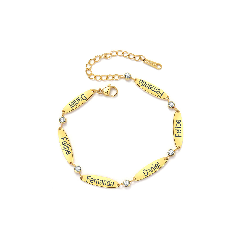 Personalized Multi-Tag Engraved Bracelet