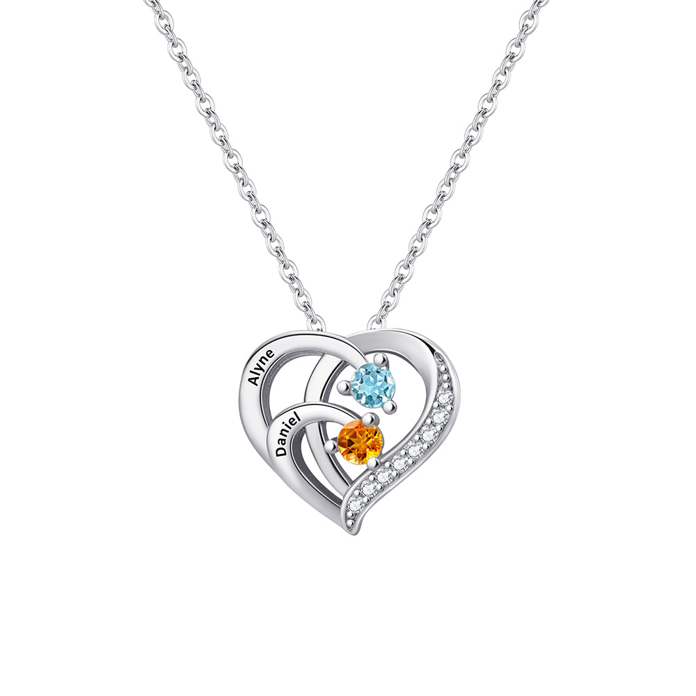 Personalized Cage Birthstone Name Necklace