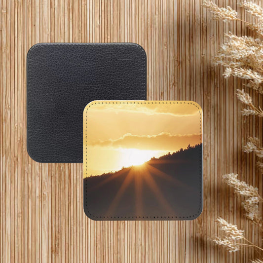 Customized coasters · Thickened waterproof leather material · Anti-slip and heat-insulating · Can be printed with LOGO/ pattern