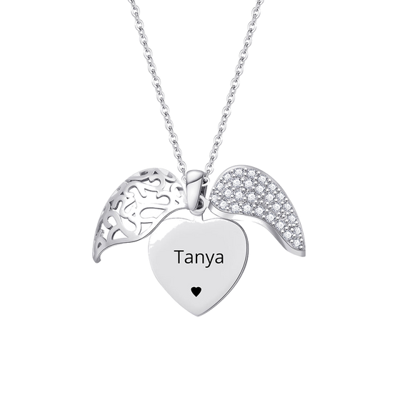 Personalized Angel Wing Name Necklace