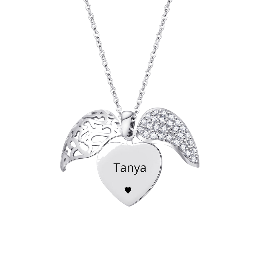 Personalized Angel Wing Name Necklace