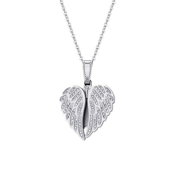 Personalized Angel Wing Photo Locket Necklace