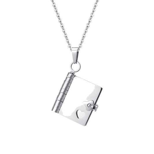 Personalized Book Locket Engraved Necklace - transparent product card image