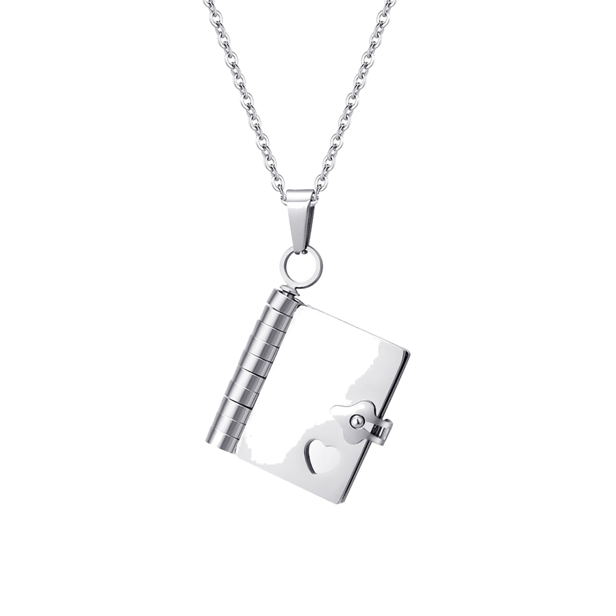 Personalized Book Locket Engraved Necklace