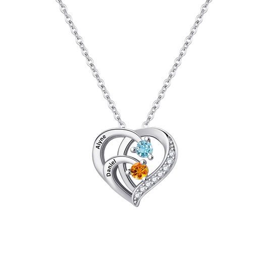 Personalized Cage Birthstone Name Necklace - transparent product card image