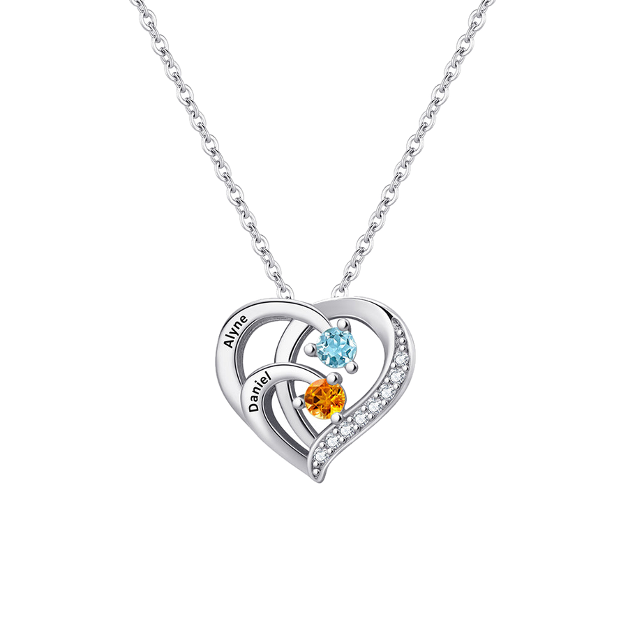 Personalized Cage Birthstone Name Necklace