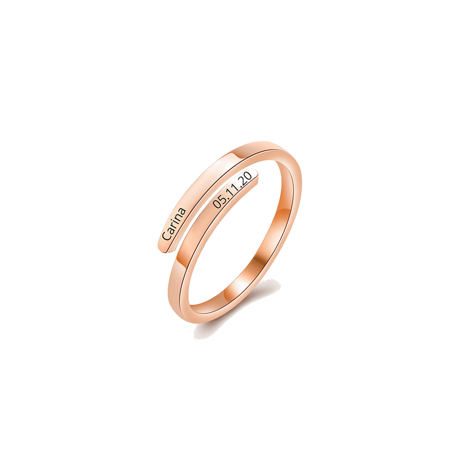 Personalized Double-Layer Engraved Ring