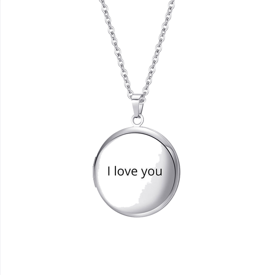 Personalized Double-Sided Round Photo Necklace