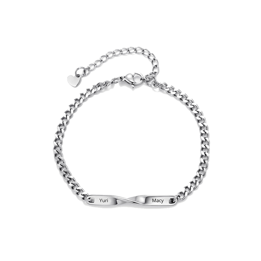 Personalized Double-Tag Cuban Chain Bracelet - transparent product card image