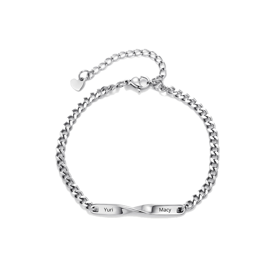 Personalized Double-Tag Cuban Chain Bracelet