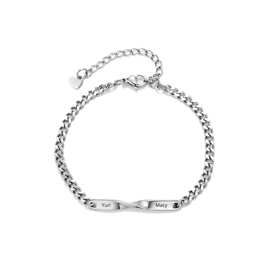 Personalized Double-Tag Cuban Chain Bracelet