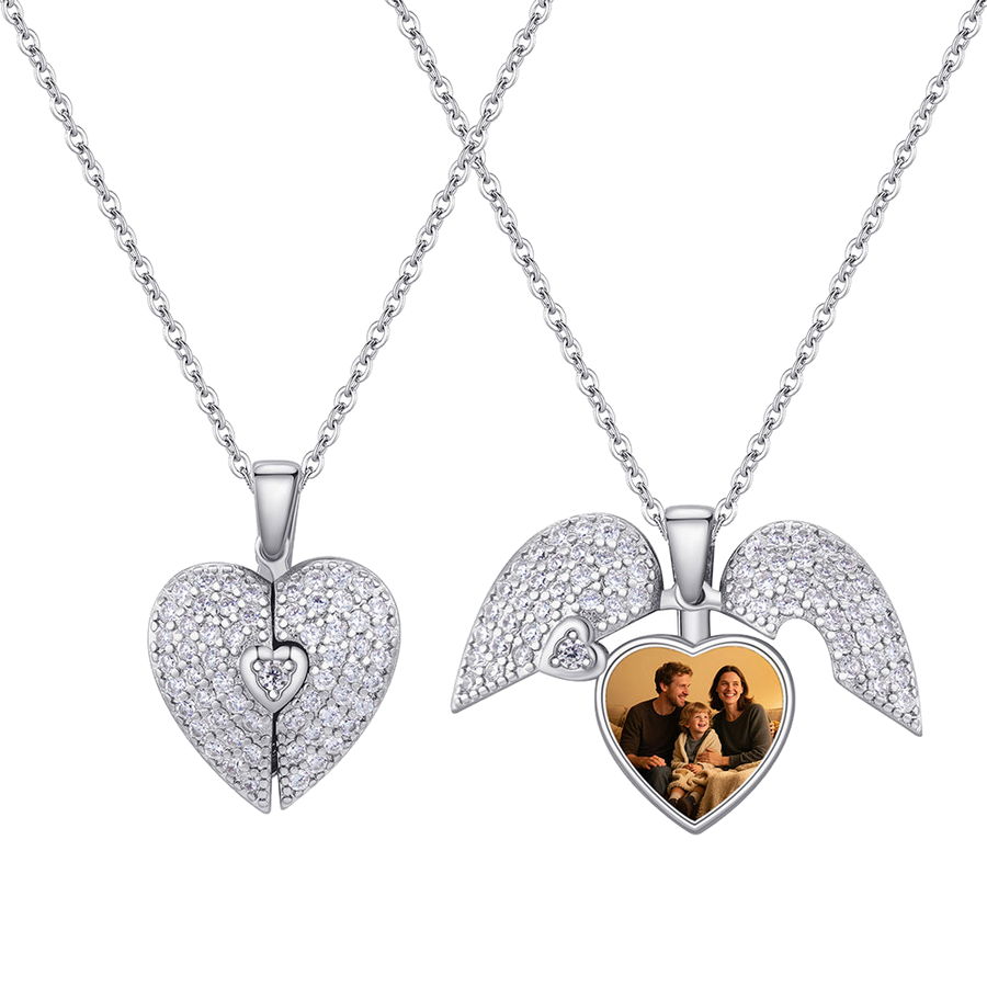 Personalized Double-Wing Photo Necklace