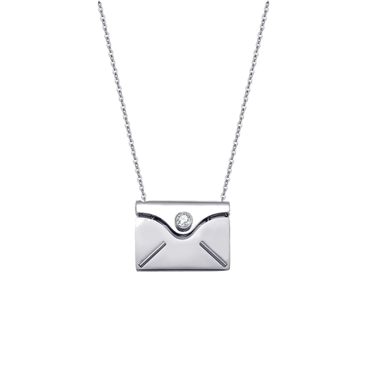 Personalized Envelope Message Necklace - transparent product card image