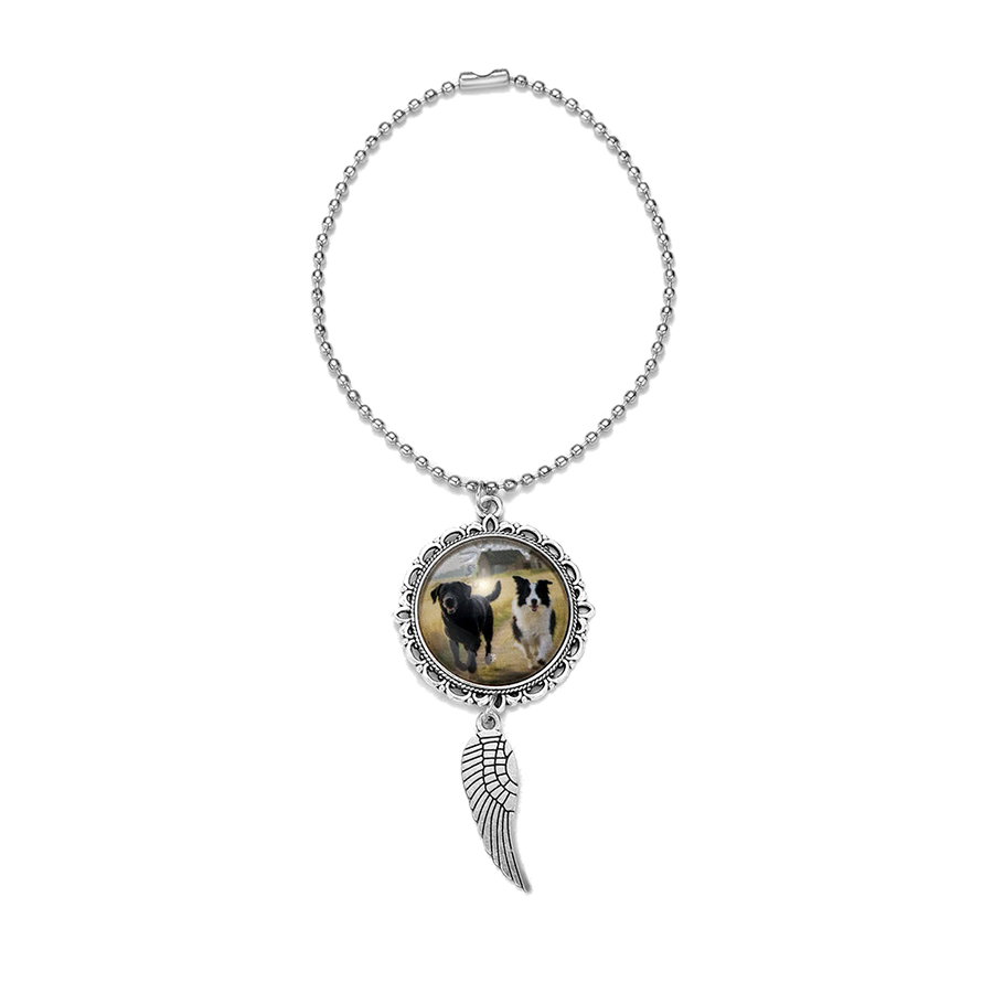 Personalized Feather Photo Pendant