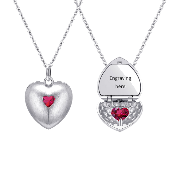 Personalized Flip-Open Birthstone Name Necklace