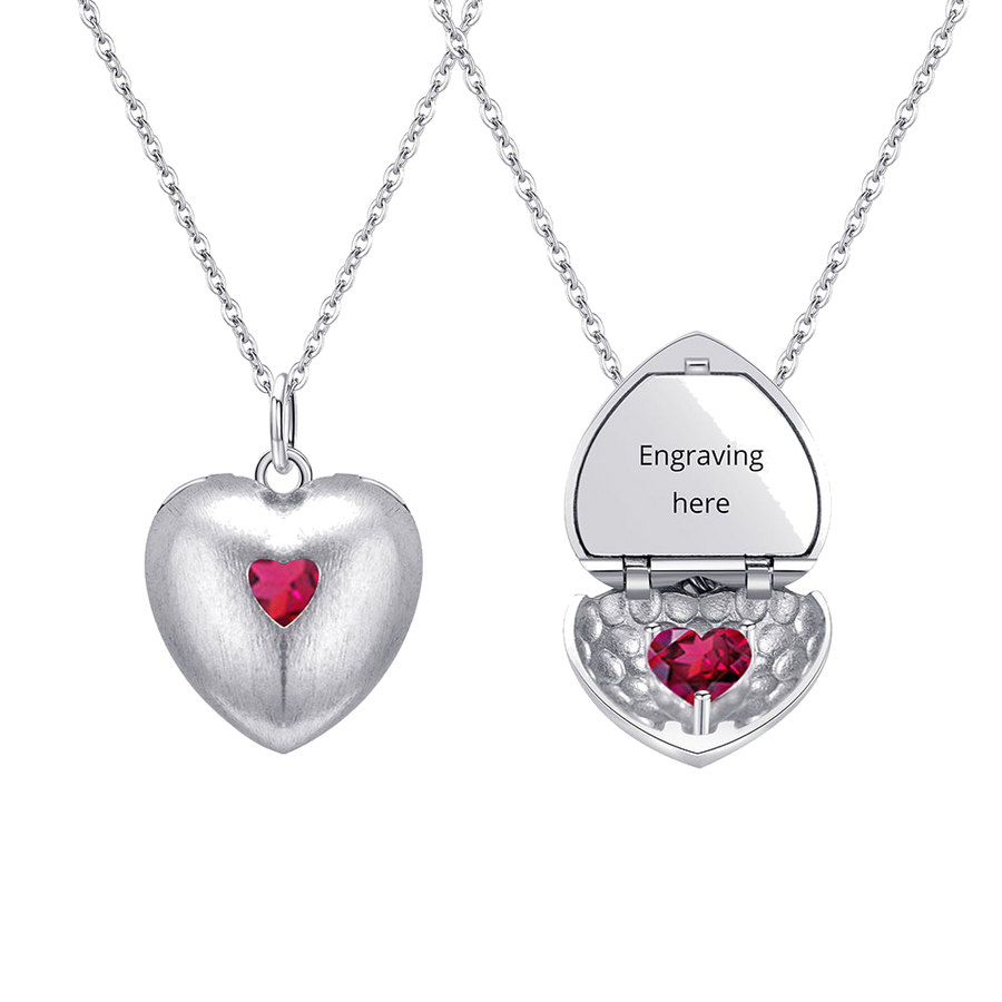 Personalized Flip-Open Birthstone Name Necklace