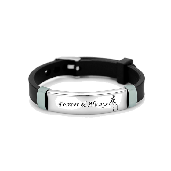 Personalized Glow Tag Silicone Couple Bracelets