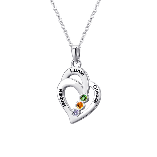 Personalized Heart Birthstone Necklace - transparent product card image