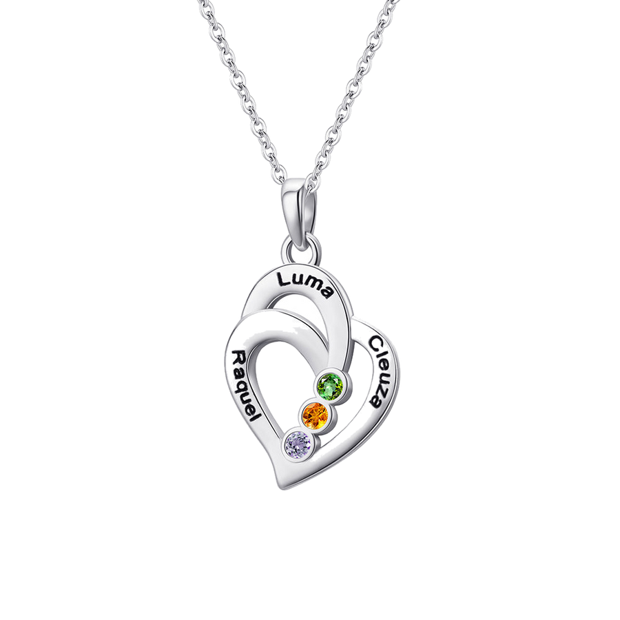 Personalized Heart Birthstone Necklace
