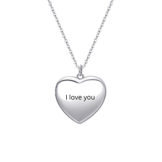 Personalized Heart Photo Locket Necklace - transparent product card image