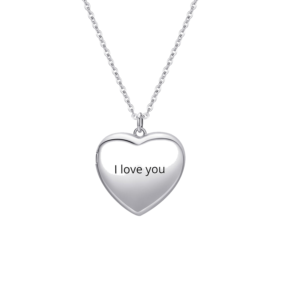 Personalized Heart Photo Locket Necklace