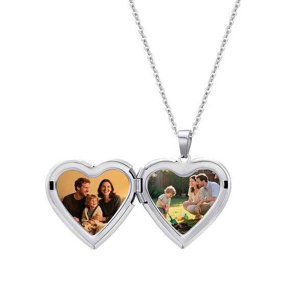 Personalized Heart Photo & Name Necklace