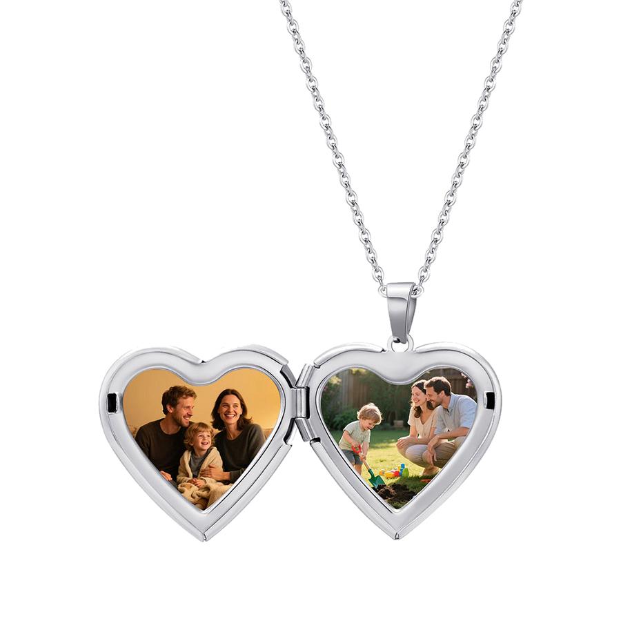 Personalized Heart Photo & Name Necklace