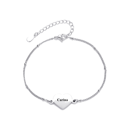 Personalized Heart Tag Bracelet - transparent product card image