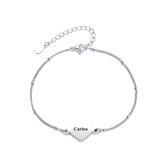 Personalized Heart Tag Bracelet