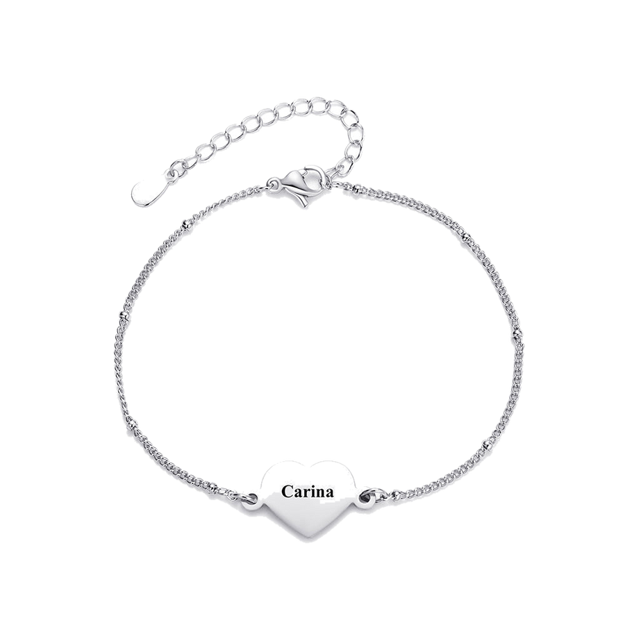 Personalized Heart Tag Bracelet