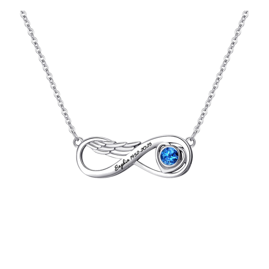 Personalized Infinity Birthstone Name Necklace - transparent product card image