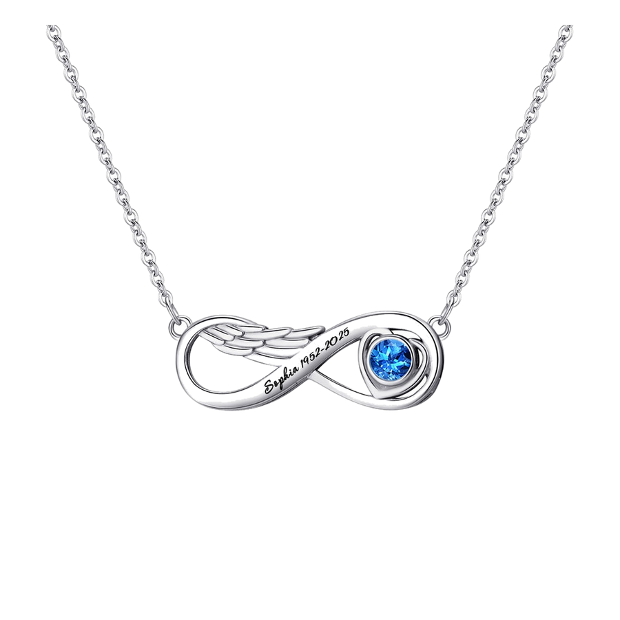 Personalized Infinity Birthstone Name Necklace