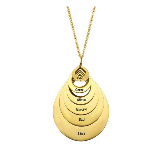 Personalized Layered Teardrop Name Necklace - transparent product card image