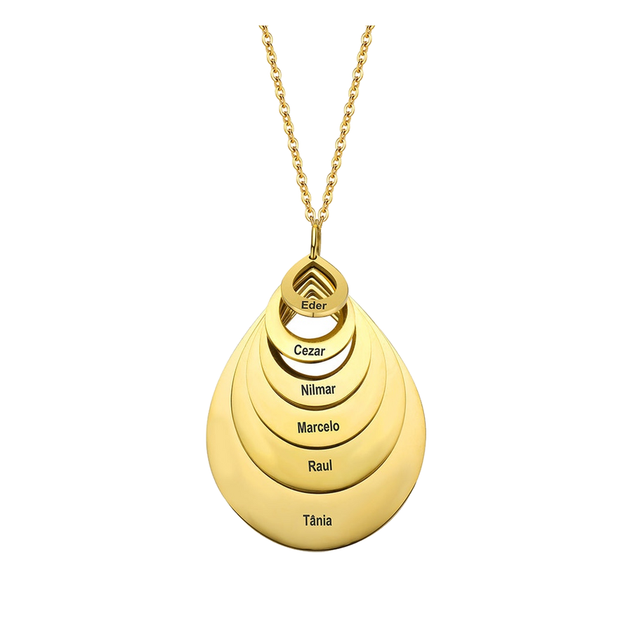 Personalized Layered Teardrop Name Necklace