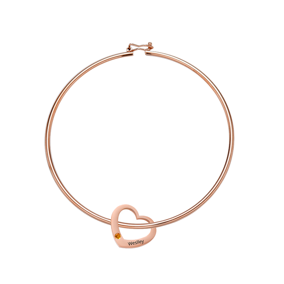 Personalized Multi-Heart Birthstone Bangle