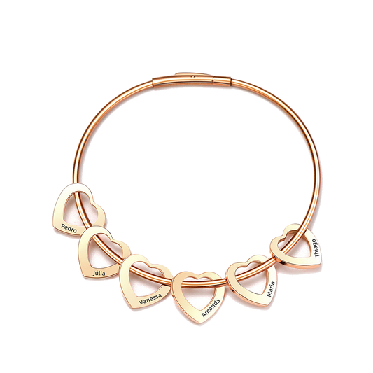 Personalized Multi-Heart Engraved Bangle - transparent product card image