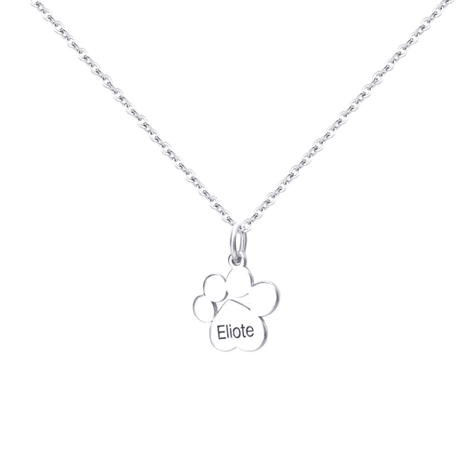Personalized Multi-Paw Print Name Necklace - transparent product card image