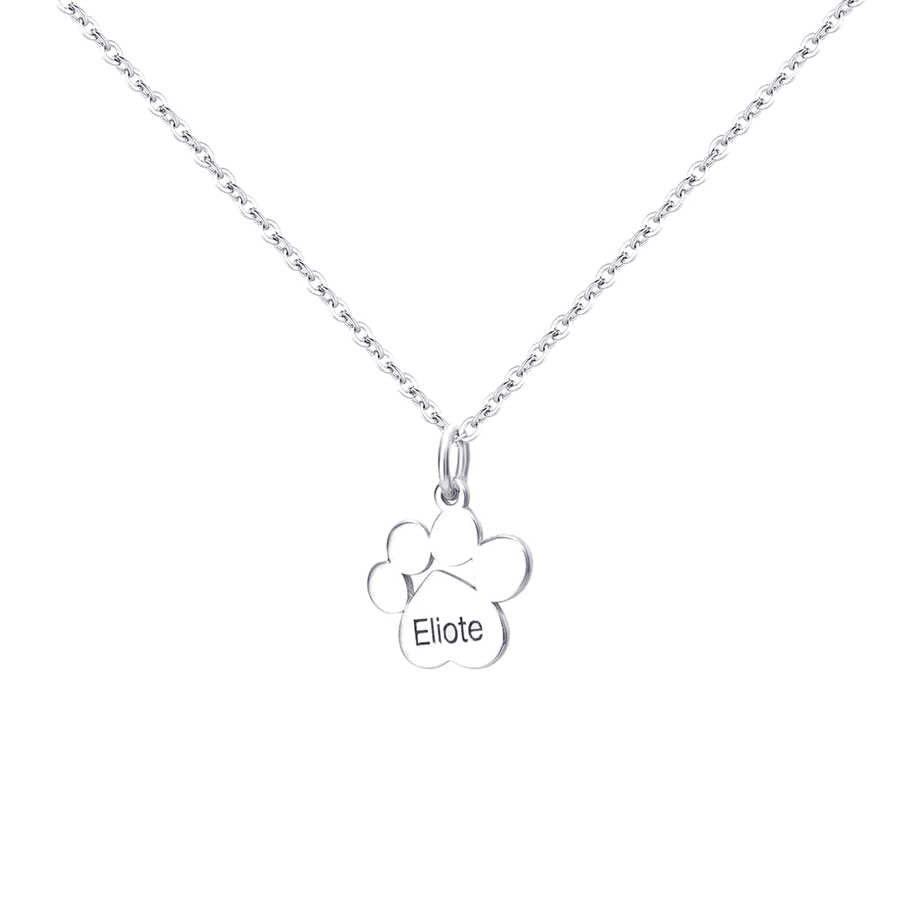 Personalized Multi-Paw Print Name Necklace
