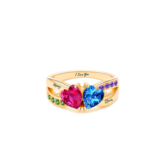 Personalized Two-Birthstone Name Ring
