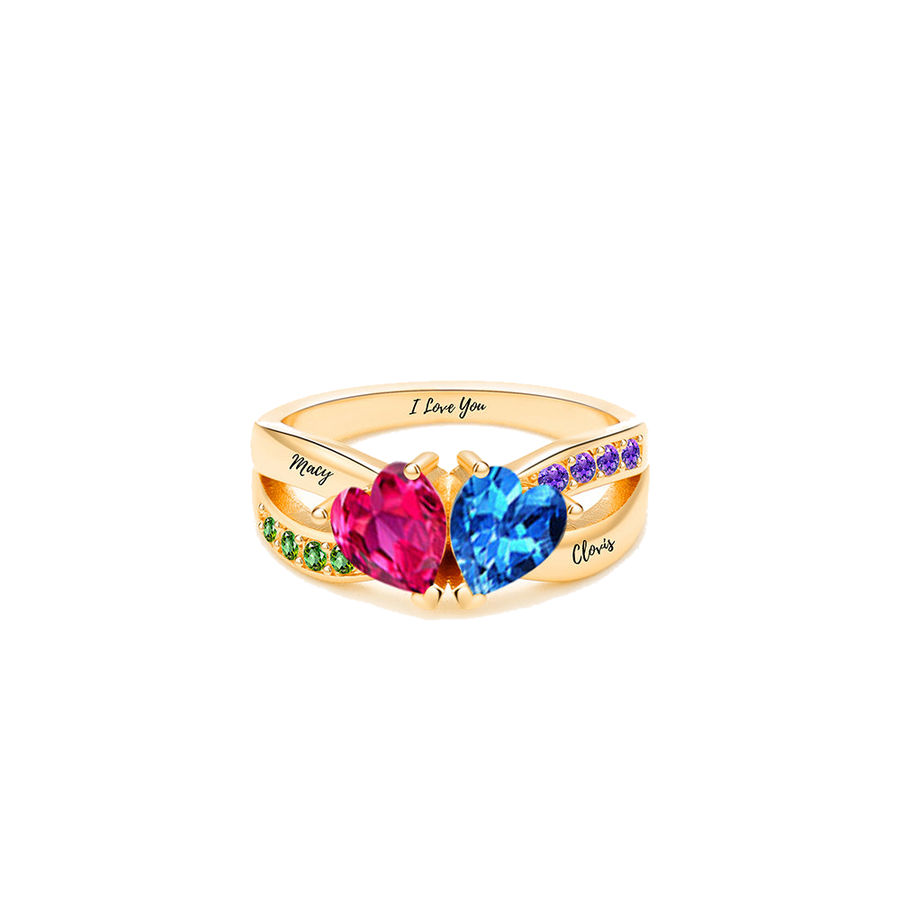 Personalized Two-Birthstone Name Ring