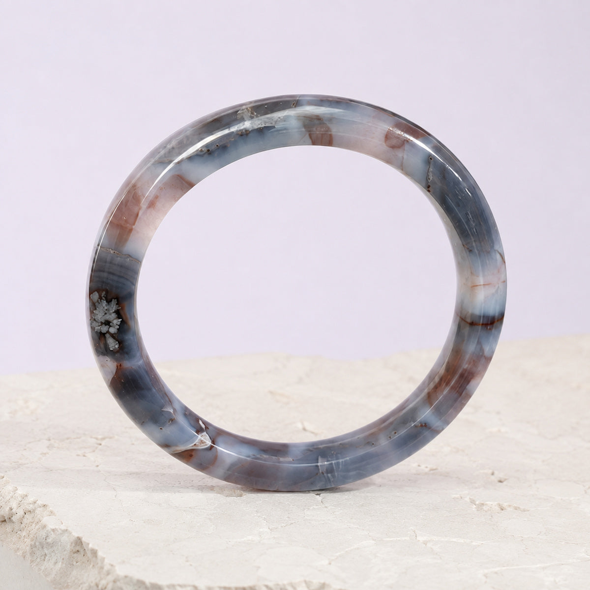 Lilac Cloud Stone Bangle - bright main