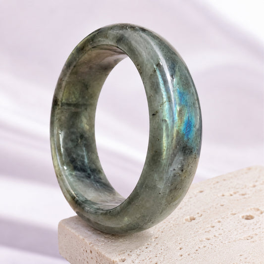 Pale Sage Wide Bangle - bright main