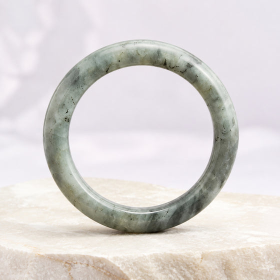 Smoky Sage Faceted Bangle