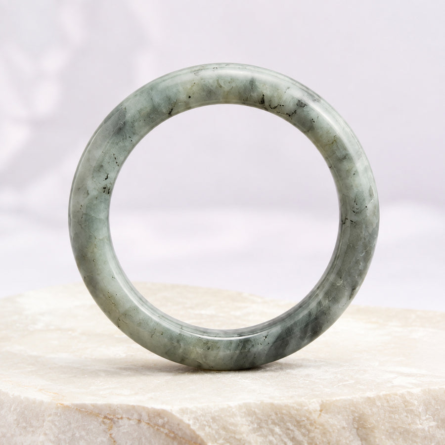 Smoky Sage Faceted Bangle