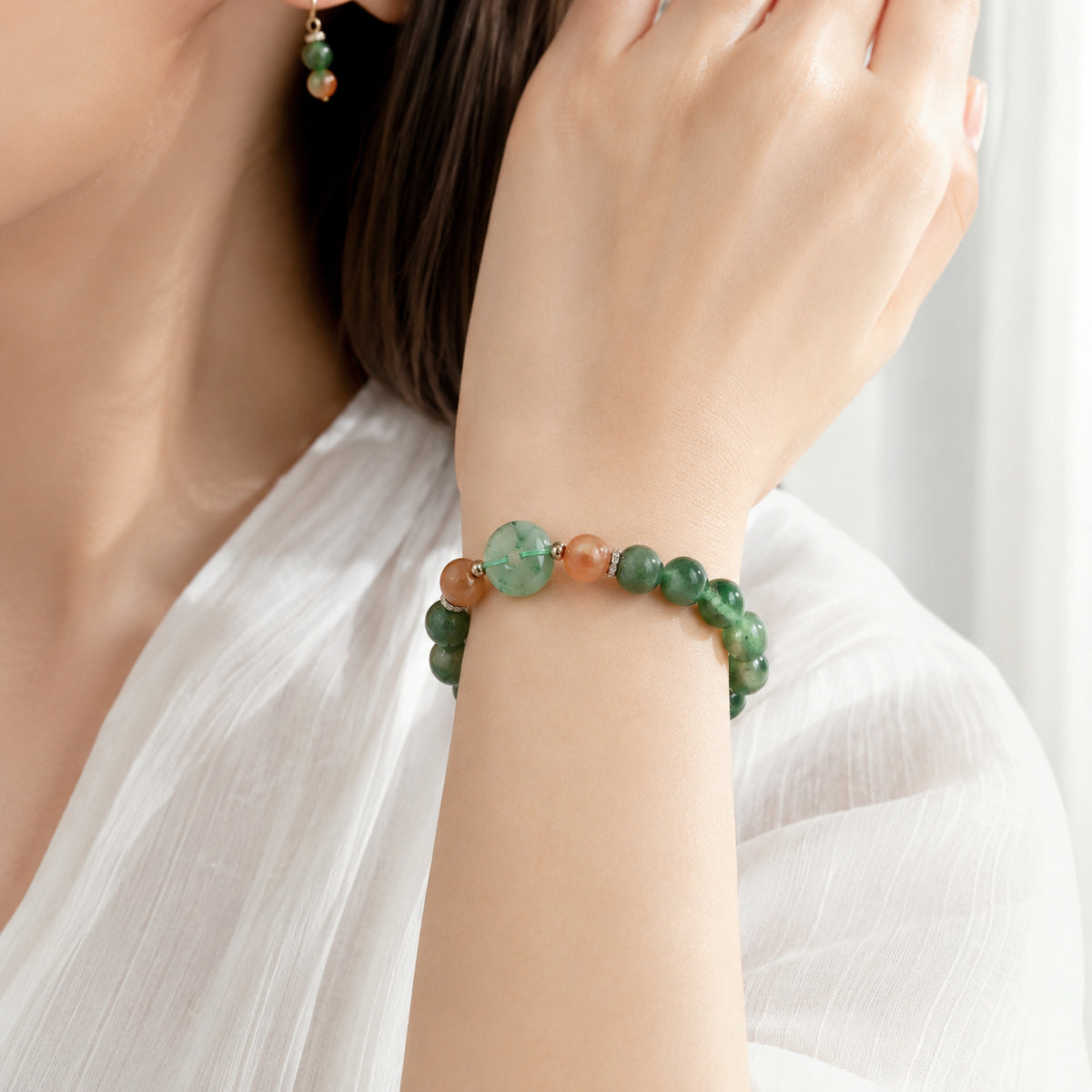 Verdant Coral Accent Bracelet detail