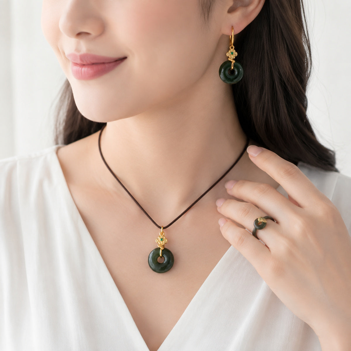 Forest Hoop Drop Earrings detail