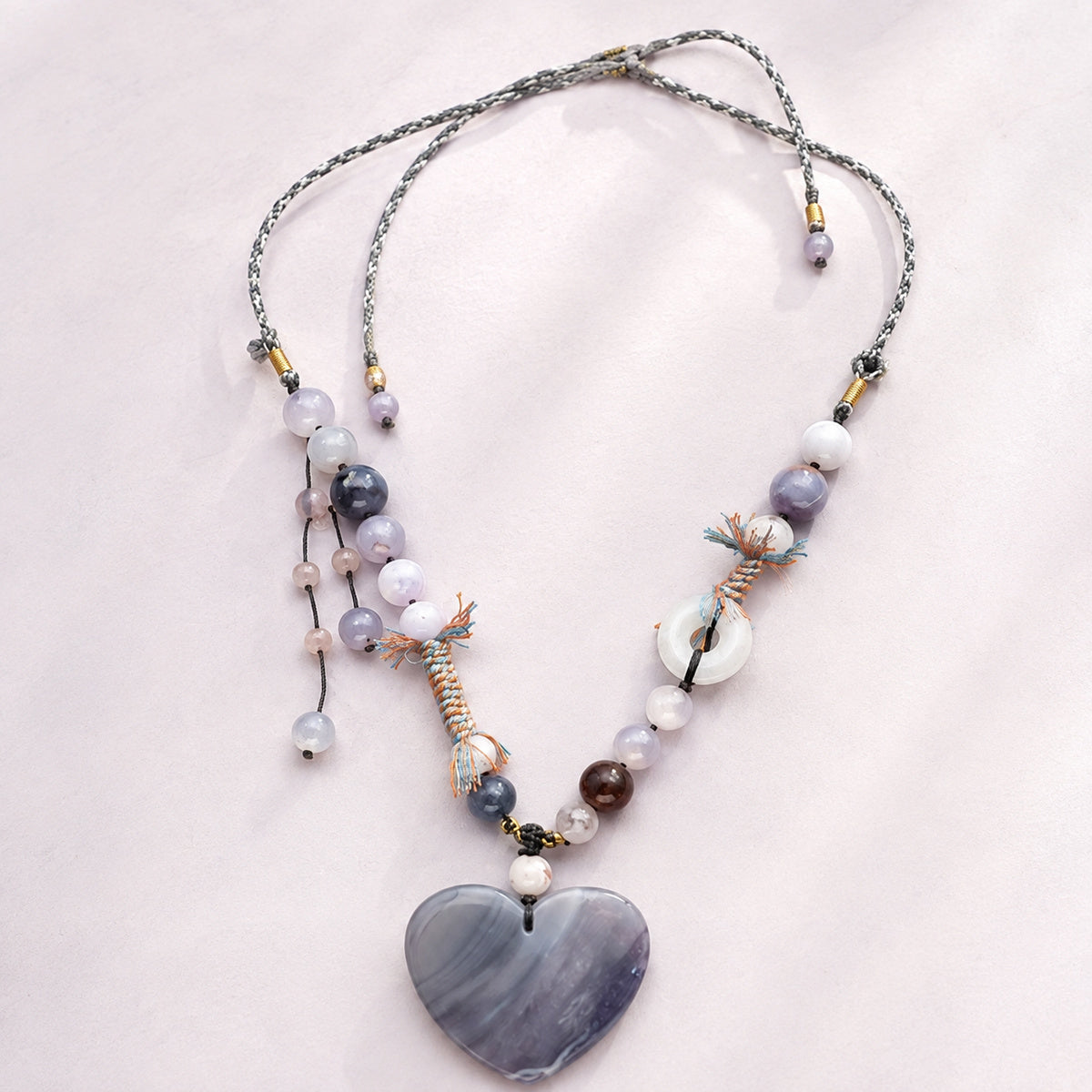 Lavender Heart Pendant Necklace - bright main